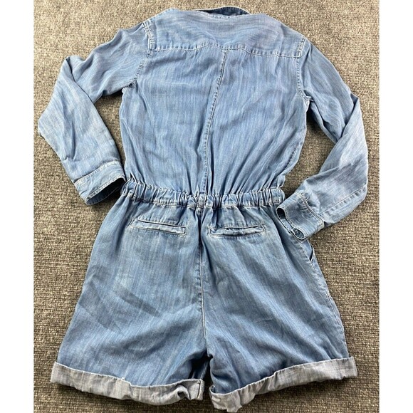 Hinge Romper Shorts Jumpsuit XXSmall Blue Jean‎ Denim Western Coastal Cowboy - Picture 2 of 7